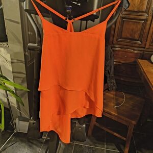 BCBGMaxAzria Vibrant Orange Layered Camisole